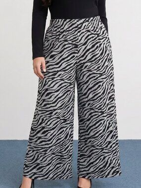 Shannon Passero Zebra Print Wide Leg Pants